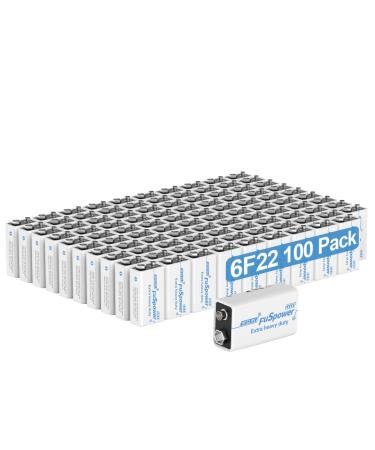 9V 6F22 Square Battery Zinc-Carbon Batteries for Smoke Detectors Garage Door Openers Traffic Warning Lights Thermometer 100pcs