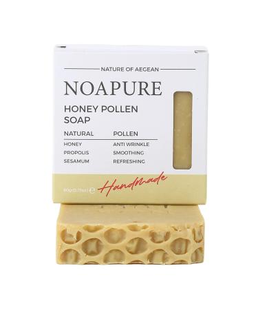 NOA PURE Natural Honey Pollen Bar Soap - Vegan Cold Pressed Moisturizing Soap with Essential Oils for Face Hand & Body - All Natural Ingredients - Buy Online on GoSupps.com