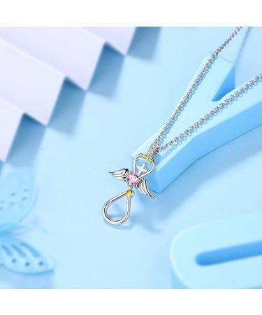 Cute Cat Necklace with Sparkling Zirconia Crystal Birthstone Pendant Necklace for Girls Womens White Gold Over 925 Sterling Silver Animal Necklace Birthstone Jewelry Sweet Present Girlfriend Sisters G Pink Pendant - Buy Online on GoSupps.com