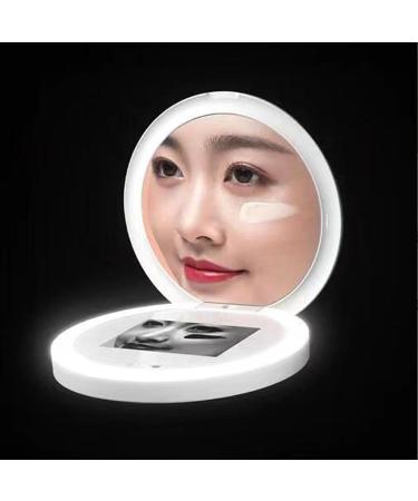 Compact & Portable UV Mirror Sunscreen Testing Mirror Travel Makeup Mirror with UV Camera Rechargeable Handheld Double-Sided Pocket Mirror with Soft Light for Skin Protection - Buy Online on GoSupps.com