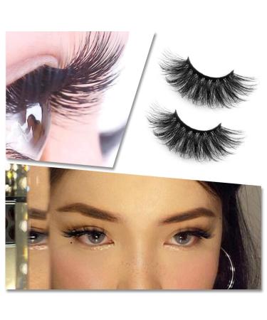 Ycnpeatt 25mm Long 8D Faux Mink False Eyelashes - Handmade Natural Wispy Fluffy Lashes for Makeup - Buy Online on GoSupps.com