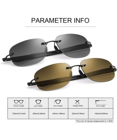 Devirld Bifocal Reading Glasses - UV400 Sports Sunglasses for Men & Women - Retro Classic Safety Glasses | 2 Pairs Black & Brown 2.0x - Buy Online on GoSupps.com