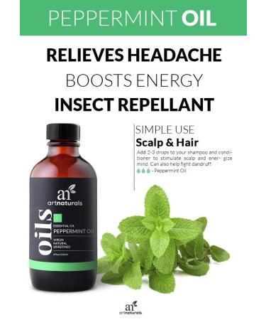 ArtNaturals Peppermint Essential Oil - 4 Fl Oz | Pure & Natural Aromatherapy for International Shipping - Buy Online on GoSupps.com