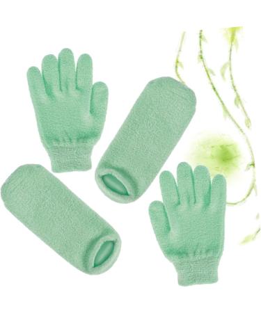 Moufles Hydratants Exfoliants En Gel Naturel Lot 2 Paires Taille Moyenne Pour Spa Mains Et Pieds Soins Beaut Hydratation Intense Couverture Verte - Buy Online on GoSupps.com
