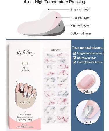 Kalolary Gel Nail Polish Strips Nail Gel Art Sticker Waterproof Full Nail Wraps Decal Sets with Scissors Nail File and Stick for Women Girls Nail Art Decor (UV/LED Lamp Required)-17 - Buy Online on GoSupps.com