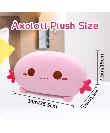 Yamepuia 35CM Axolotl Plush Pillow Toy - Soft Pink Stuffed Animal for Kids Birthday Gifts - Buy Online on GoSupps.com