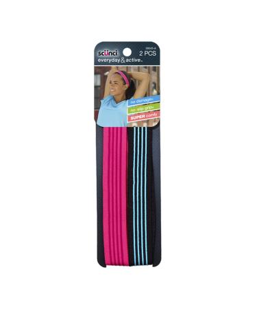 Scunci Everyday and Active No Slip Grip Contrast Silicone Waistband Headwraps 2 ct - Buy Online on GoSupps.com