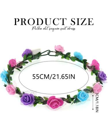 Zoestar Light Up Flower Crown Headband LED Hair Wreath Headbands Bridal Floral Headpiece Festival Party Hair Accessories for Women and Girls (Colorful Standard Size) - Buy Online on GoSupps.com