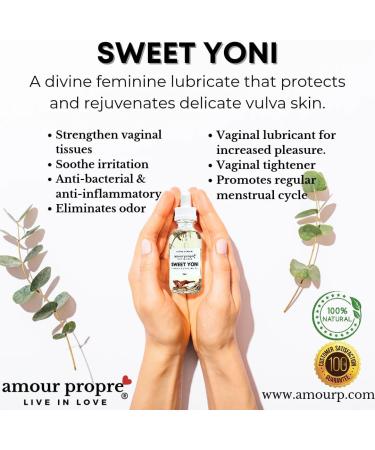 Amour Propre Sweet Yoni - Sacred Feminine Oil | 1oz | Eliminates Odor Restores PH Balance Heals and soothes Organic Herbal Yoni Blend Made with Lavender Rose & Chamomile Oils 1 Ounce - Buy Online on GoSupps.com
