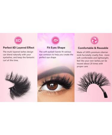 NEW 8D Mink False Eyelashes Wispy Cross Long Thick Soft Fake Eye Volume Lashes (5 Pairs) - Buy Online on GoSupps.com