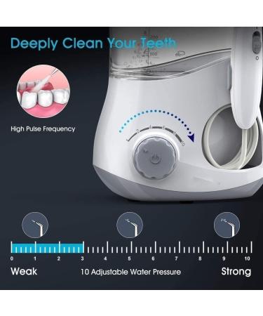 Aquarius Professional Water Flosser for Teeth & Gums - Electric Dental Care with Multi-User Tips | Perfect for Braces & Oral Hygiene - White - Buy Online on GoSupps.com