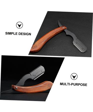 Healeeved Rosewood Shaving Beard Cutter | Manual Eye Brow Holder & Clip-on Razor | Premium Beard Cutting Tools - Buy Online on GoSupps.com
