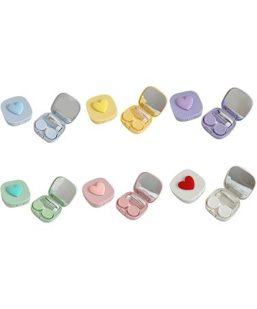 Aieibuy Eye Contacts Etui - Travel & Home Sweet Heart Design for Girls & Women Leakage-Proof Compact Size (Square & Heart) Violet Contact Lens Holder - Buy Online on GoSupps.com