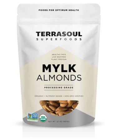 Terrasoul Superfoods Raw Unpasteurized Organic Almonds (Mylk Grade) 2 Pounds Almonds - Mylk Grade 32 Ounce (Pack of 1) - Buy Online on GoSupps.com