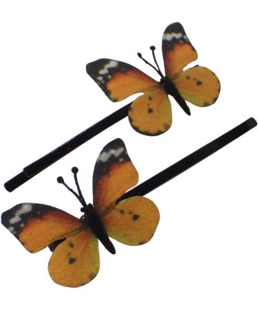Topkids Accessories Beautiful Bejewelled Womens Hair Grips for Events Prom Bride or Flower Girl Womens Hair Clip Bobby Pins Kirby Grip Accessory Fabric Butterfly Orange - Buy Online on GoSupps.com