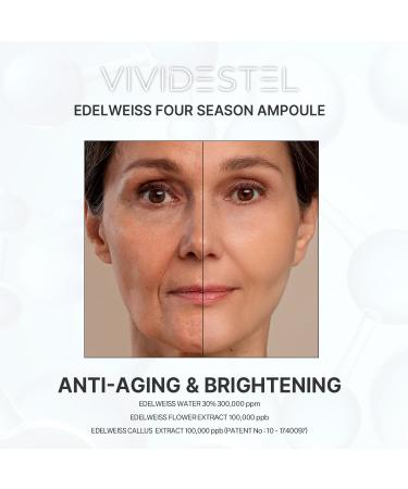 VIVIDESTEL Edelweiss Four Season Ampoule - Brightening & Anti Aging Essence Serum - Lightweight Non-Sticky Hydration Serum With Niacinamide Peptides - Reduces Fine Line - Minimize Pores 30ml - Buy Online on GoSupps.com