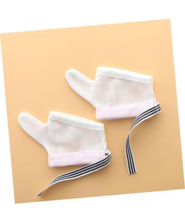GLSTOY Anti-Eating Gloves 2 Pairs for Kids - Thumb Protector to Stop Nail Biting - Breathable Nylon Mittens for Infant Fingers - Pink/Black - Buy Online on GoSupps.com