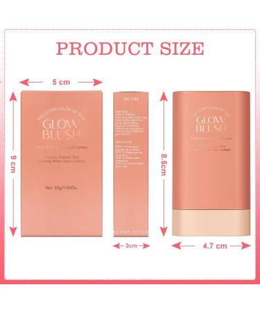 Blush Stick Waterproof Cream Blush Stick Multi-Functional Cream Blush Stick Long Lasting Matte Makeup Stick for Women Girls Cheeks Lips Eyes - Buy Online on GoSupps.com