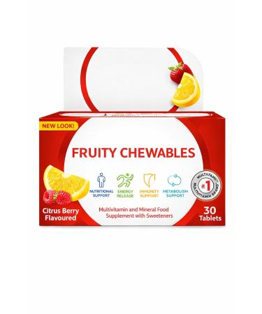 Centrrum Fruity Chewables Multivitamin & Minerals Tablets - 30 Tablet | Citrus Berry Flavoured | vitamin C D and Zinc