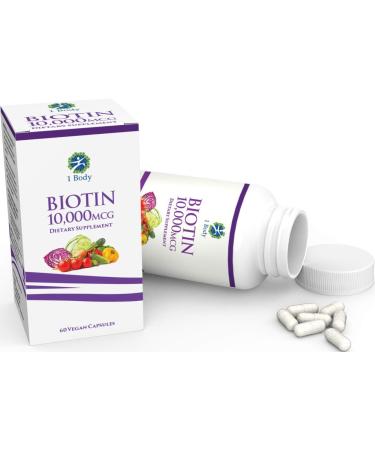 Biotin 10000mcg Supplement for Hair, Skin, and Nails - 60 Day Supply for Men and Women - Buy Online on GoSupps.com