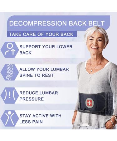 Tempsnug Decompression Back Belt - Inflatable Lumbar Traction Device for Low Back Pain Relief - One Size Fits 29-49 Waist - Blue - Buy Online on GoSupps.com