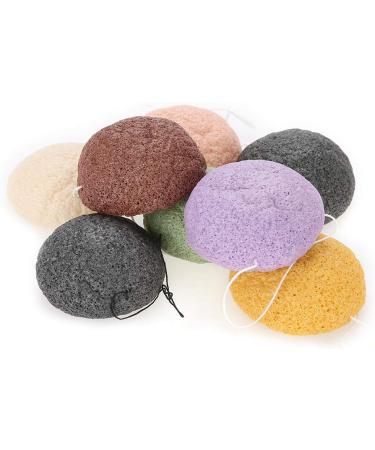 Konjac Wash Face Flutter Set - 8pcs Round Type Body Sponges for Deep Pore Cleansing and Exfoliation - Buy Online on GoSupps.com