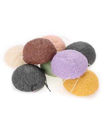 8pcs Konjac Sponge Set - Gentle Exfoliating & Deep Cleansing for Sensitive, Oily, Acne Prone Skin - Buy Online on GoSupps.com
