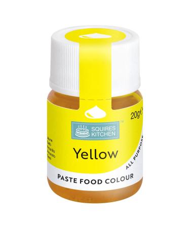 Squires Kitchen Yellow Food Colouring Paste Concentrated Food Colour for Use with Sugarpaste Icing Fondant Modelling Pastes Buttercream Royal Icing Cake Mixes and More - 20g