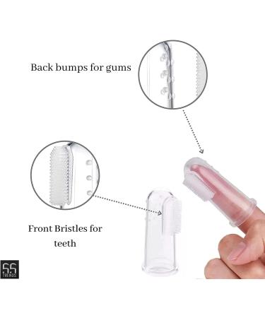 Pack of 2 Baby Finger Toothbrushes - Silicone Oral Cleaning & Gum Massage for Kids - Buy Online on GoSupps.com