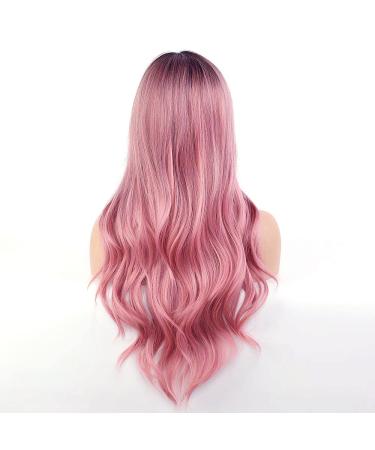 Porsmeer Pink Lure Curls Wig for Women & Girls | Natural Ombre Synthetic Hair for Everyday Cosplay & Party - Buy Online on GoSupps.com