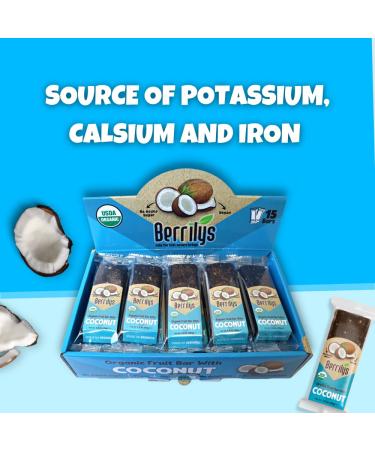 Berrilys Organic Energy Bar with Coconut 1.6oz x 15 Bars | USDA Organic Certified | Kids' Snack without Pesticides, Additives, or GMOs - Buy Online on GoSupps.com