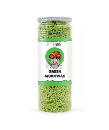 HARIBAS Green Mukhwas 200GM Peppermint Coated Saunf Mouth Freshner Mukhwas_Packing May Vary