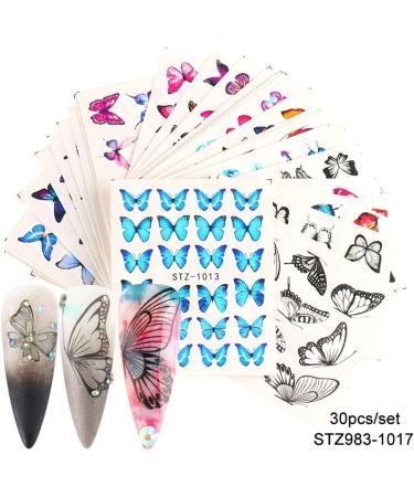 Manicure Adhesive Holographic DIY 3D Butterfly-shapeNail Decals Nail Art Nail Stickers - Buy Online on GoSupps.com