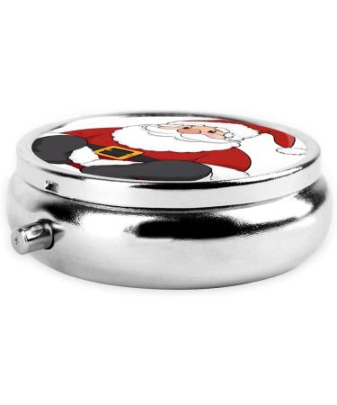 Cute Santa Claus Mini Round Pill Box | 3-Compartment Medicine Organizer | Portable Travel Pill Case for Home & Office - Buy Online on GoSupps.com