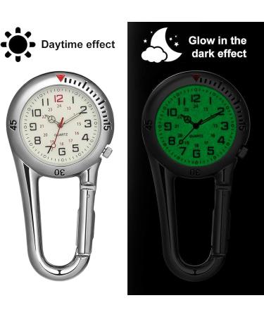NICERIO Outdoor Carabiner Watch with Glow in The Dark Clip - White Pocket Watch for Rock Climbing & Mountaineering - Buy Online on GoSupps.com
