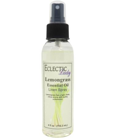 Lemongrass Linen Spray (Double Strength) 8 ounces - Eclectic Lady Sheet and Linen Spray - No Artificial Colors Parabens or Preservatives - Long-Lasting Scent for Bed Fabric & Pillow Made With