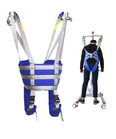 Divided Leg Sling for Elderly Disabled Patient Hoist Sling Stair Transfer Belt Full Body Patient Lift Sling Medical Walking Standing Aids Carrier Patient Lifter Divided Leg Sling Blue M