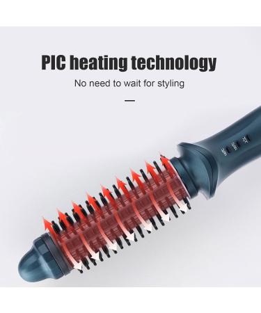 2 in 1 Heated Curling Iron Brush - Portable Thermostatic Hair Curler & Straightener | Green Electric Styling Brush - Buy Online on GoSupps.com