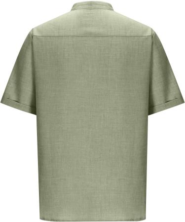 Shop Rosennie Men's Hawaii Shirt - Stand-Up Collar Short Sleeves Oversized Beach Shirt in Mint Green - Perfect for Summer Vacations & International Shipping - Buy Online on GoSupps.com