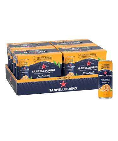 San Pellegrino Naturali Italian Sparkling Drink Aranciata Orange 330 mL Can 24 Cans Total