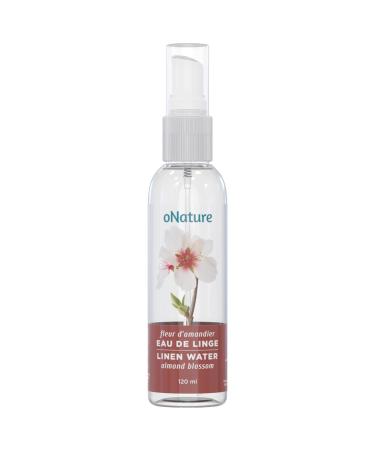 oNature Fabric Refresher Spray Water Mist for Linen - Made in Canada from Natural Healthy Ingredients - Guaranteed Without Harmful Chemicals (Almond Blossom Aroma 120ml Sprayer) Almond 120 ml (Pack of 1)