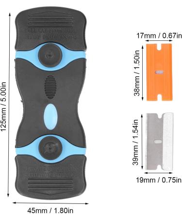 Entatial Razor Suchaber - Ergonomic 2-in-1 Scraper Tool with Protective Covers | Metal & Plastic Blades | Ideal for Cars (Black & Blue) - Buy Online on GoSupps.com