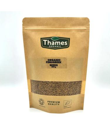 Organic Fenugreek Seeds 1kg Certified Organic Non-GMO Vegan No Additives No Preservatives Resealable Bag by Thames Organic 1kg - Buy Online on GoSupps.com