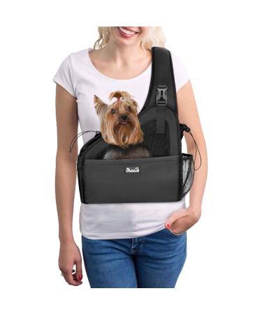 Eyin dog -friendly carrier towels dogs hands free travel bag for small pets with adjustable straps hard fiber panel soil for dogs below 3kg version black M+ (for short -legged pets below 3 kg) black