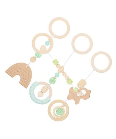 Generic 4pcs Baby Gym Calming Toys for Kids Toys for Infants Car Decor Wood Baby Play Gym Toys Baby Stroller Hanging Toy Baby Gym Hanging Toys Baby Accessories Newborn Gym Toys Pendants