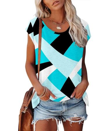 Women's Dressy Casual Sleeveless & Short Sleeve Tops | Blue Summer Shirts - X-Large - Buy Online on GoSupps.com