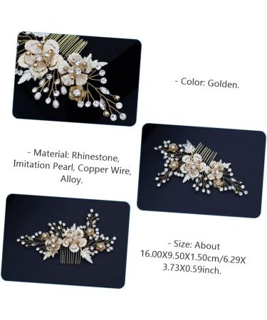 FRCOLOR 1pc comb wedding headpiece metal hairpin rhinestone hair pins weddings women decorative hairpi bridal hair slide women's hair clips Flower Shape Headwear decorate bride alloy pearl - Buy Online on GoSupps.com