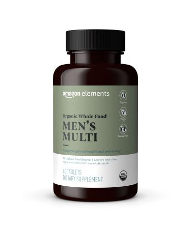 Amazon Elements Organic Whole Food Men's Multi 60 tablets 60 Count (Pack of 1)