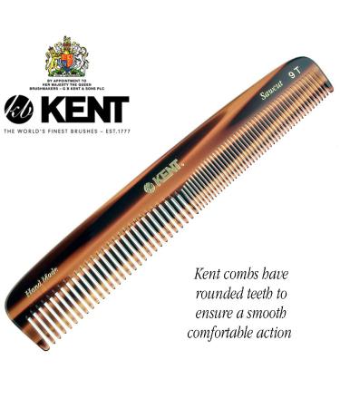 Kent 9T Pocket Comb & Hair Straightener - Wide & Fine Tooth Comb for Hair Care - Beard Straightener & Detangling Comb - 1 Pack Tortoiseshell - Buy Online on GoSupps.com