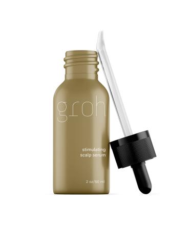 Groh Stimulating Scalp Serum - Oil Free & Organic Hair Growth Treatment powered by ErgoD2 - Rich in Antioxidants & Bio Nutrients - Hair Oil for Stronger & Healthier Hair - Supports Hair Follicle Health - Best Choice for ...